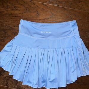 Women's Gold Hinge Blue Pleated Skirt